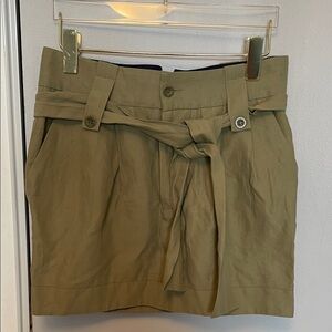 Chloe Olive Green Women's Skirt with Tie Belt